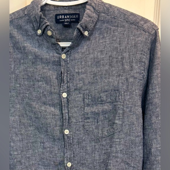 💫URBAN MAN Long Sleeves Button Down Linen Shirt - Picture 3 of 10